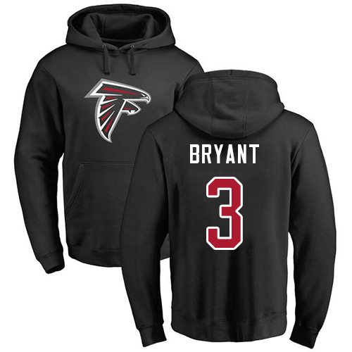 Atlanta Falcons Men Black Matt Bryant Name And Number Logo NFL Football #3 Pullover Hoodie Sweatshirts->nfl t-shirts->Sports Accessory
